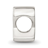 Sterling Silver 925 Polished Letter R Bead with Solid Cast Design